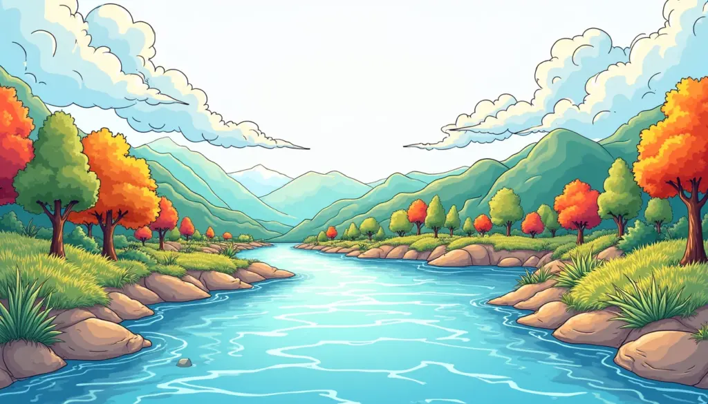 Desenhos De Rio Para Colorir: Crie Paisagens Incríveis e Divertidas