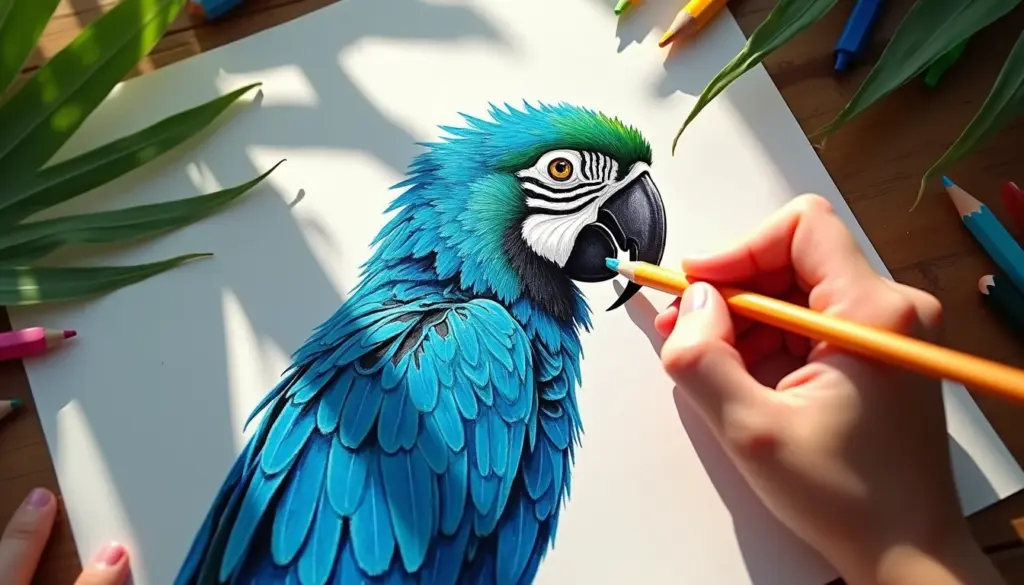 37 Dicas de Arara Azul Desenho para Colorir com Técnicas Fáceis