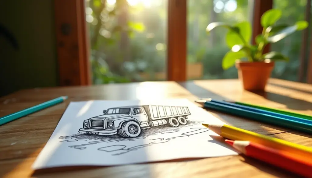 70+ Desenhos de Caminhão para Colorir Grátis: Imprima Agora