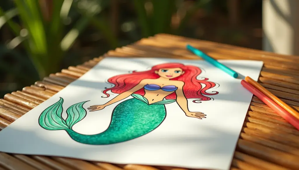 50 desenhos para colorir da sereia Ariel perfeitos para imprimir