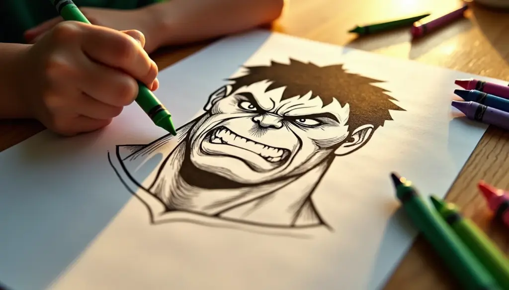 Desenho para colorir e imprimir Hulk: 10 opções que não saem pixeladas