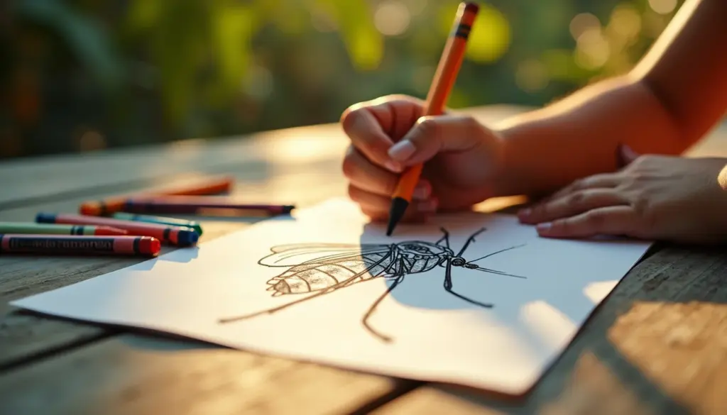Desenho para colorir mosquito da dengue que ensina prevenção de verdade