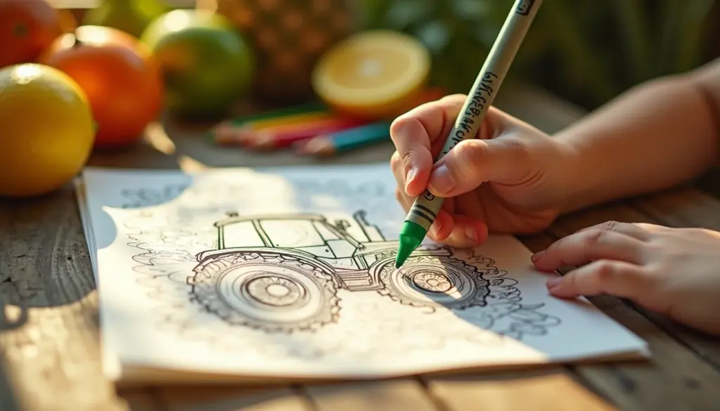 Desenho para colorir trator: 50 dicas de papel e cores perfeitas